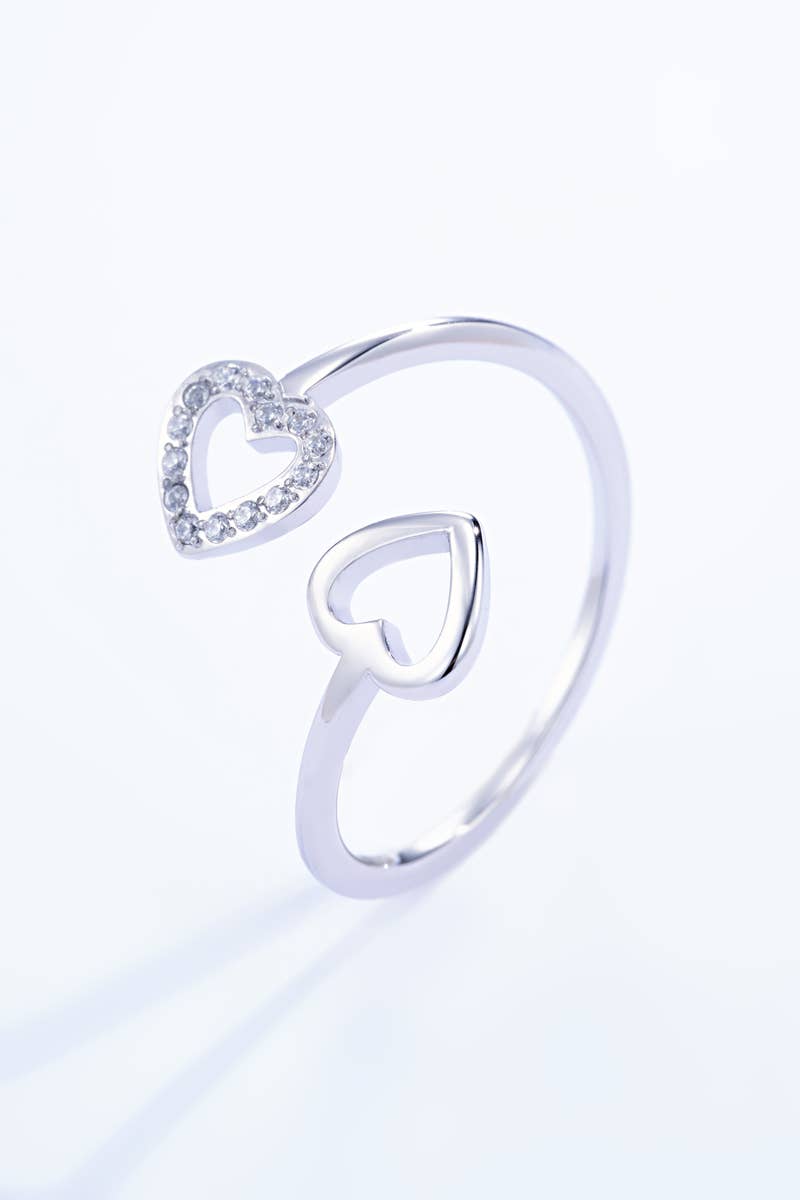 Herzring mit Strasssteinen