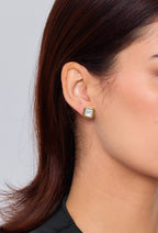 Ohrstecker Perle eckig