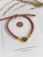 Cord Bracelet Light Blue with River Stone Pendant