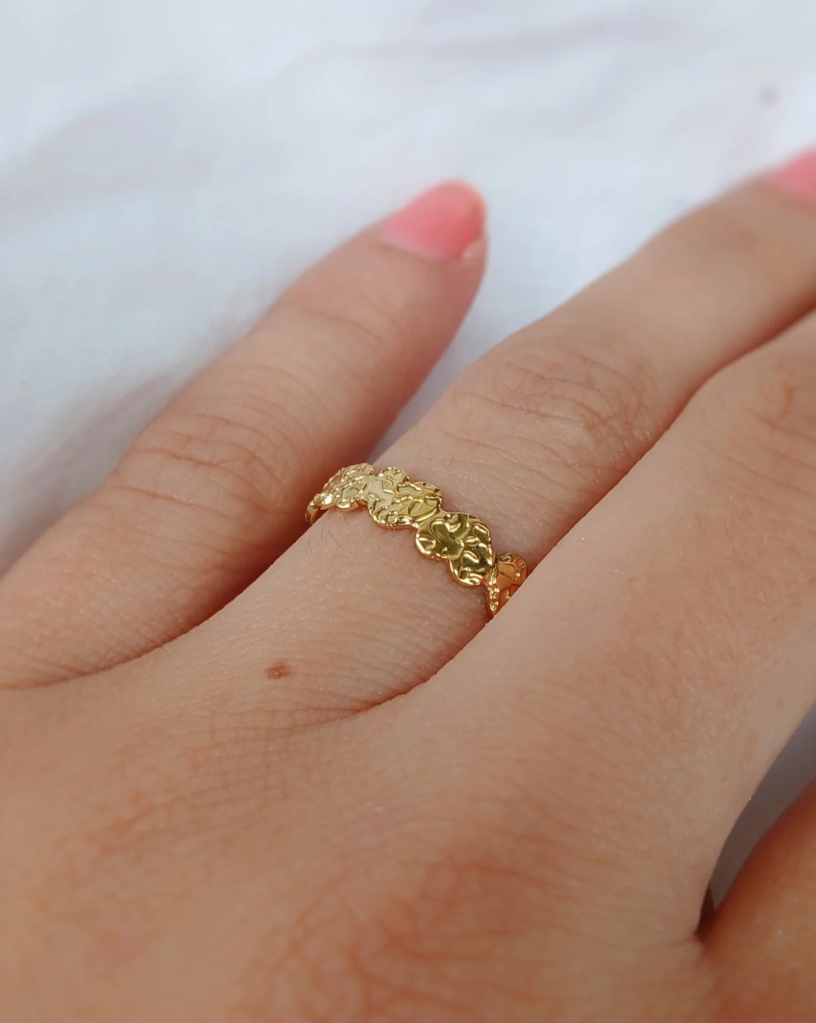 Herz Ring gehämmert