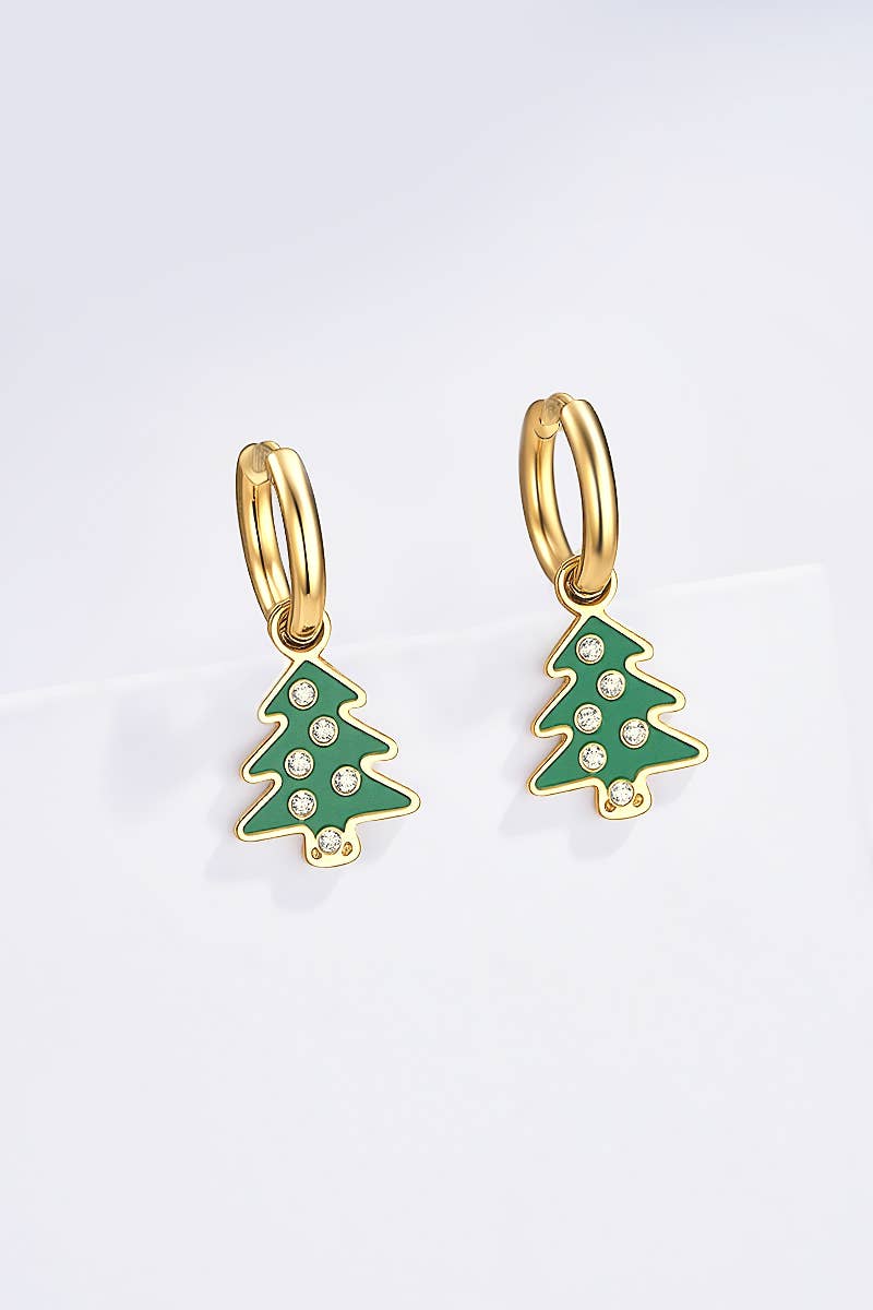 Weihnachtsbaum Ohrringe Emaille