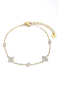 Goldenes Edelstahl Armkettchen mit Schmucksteinen 