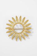 Goldene runde Edelstahl Brosche 