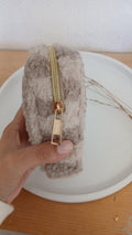 Kosmetiktasche klein mit goldenem Reißverschluss