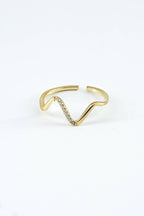Wellen Ring mit Steinchen