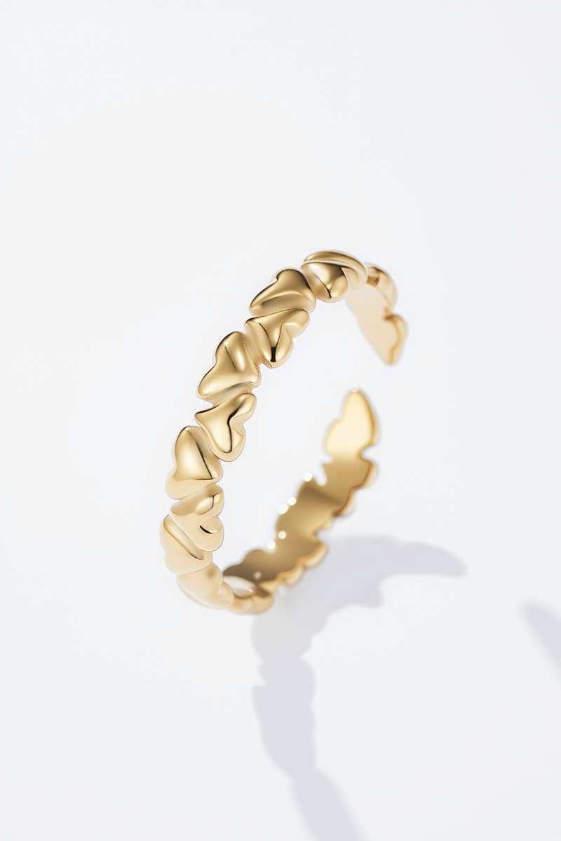 Edelstahlring mit Herzen