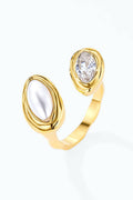 Ring Toi & Moi Perle aus Edelstahl