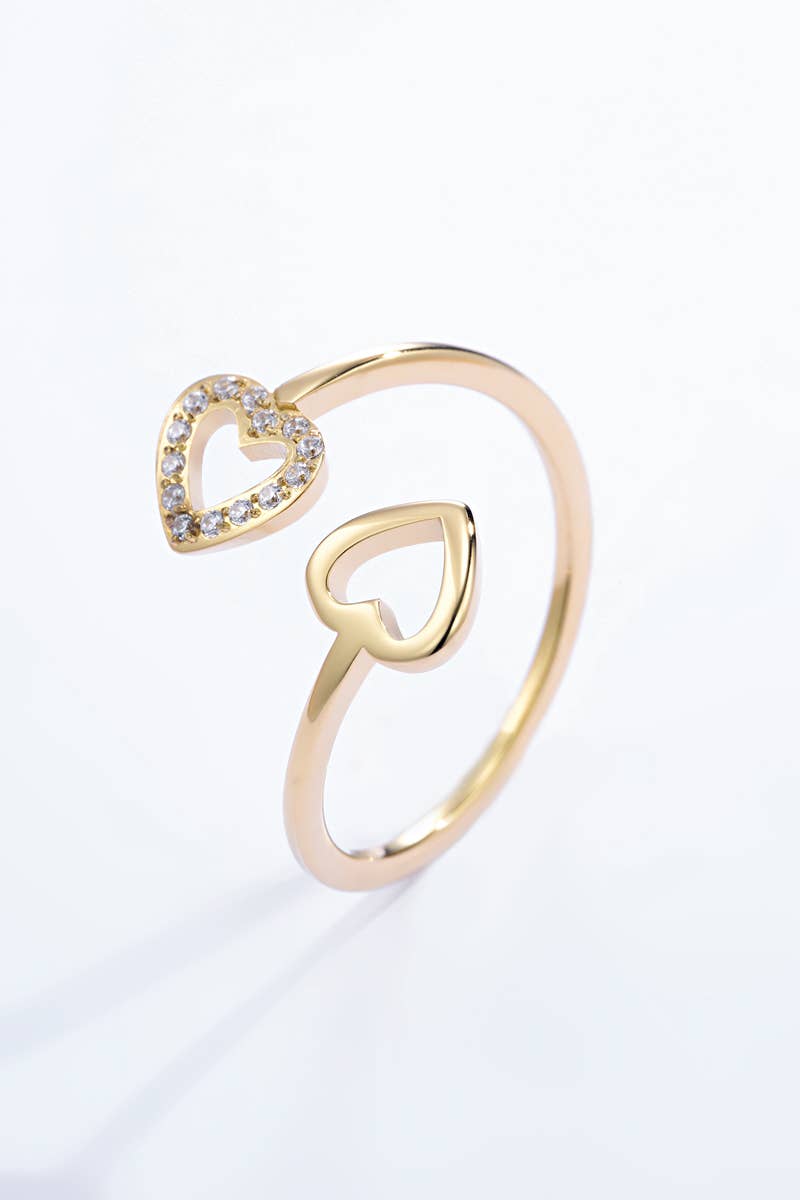 Herzring mit Strasssteinen
