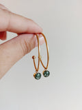 Large Hoop Earrings with Natural Stone Pendant