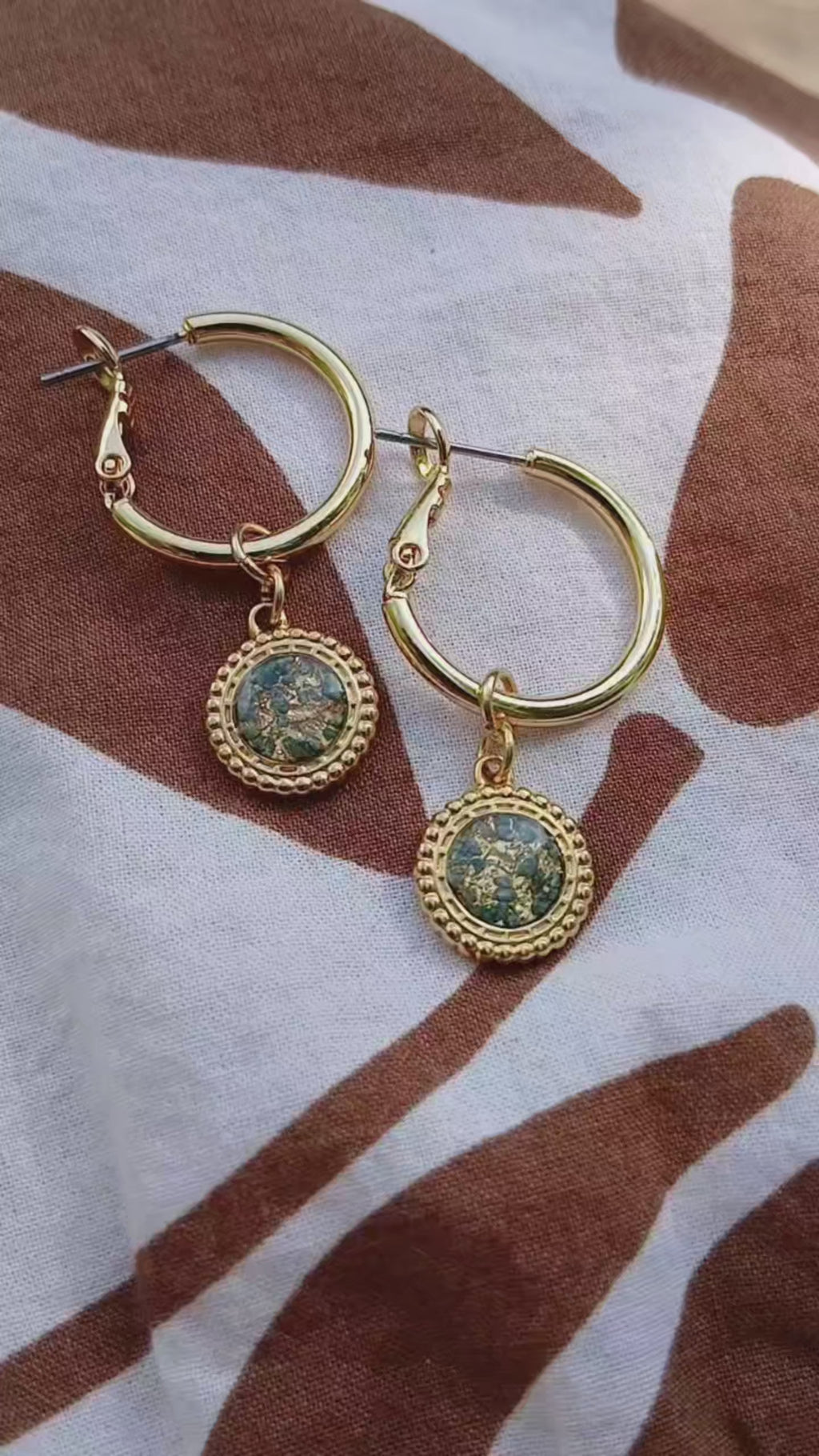 Creolen Mali- mit grünen Natursteinen