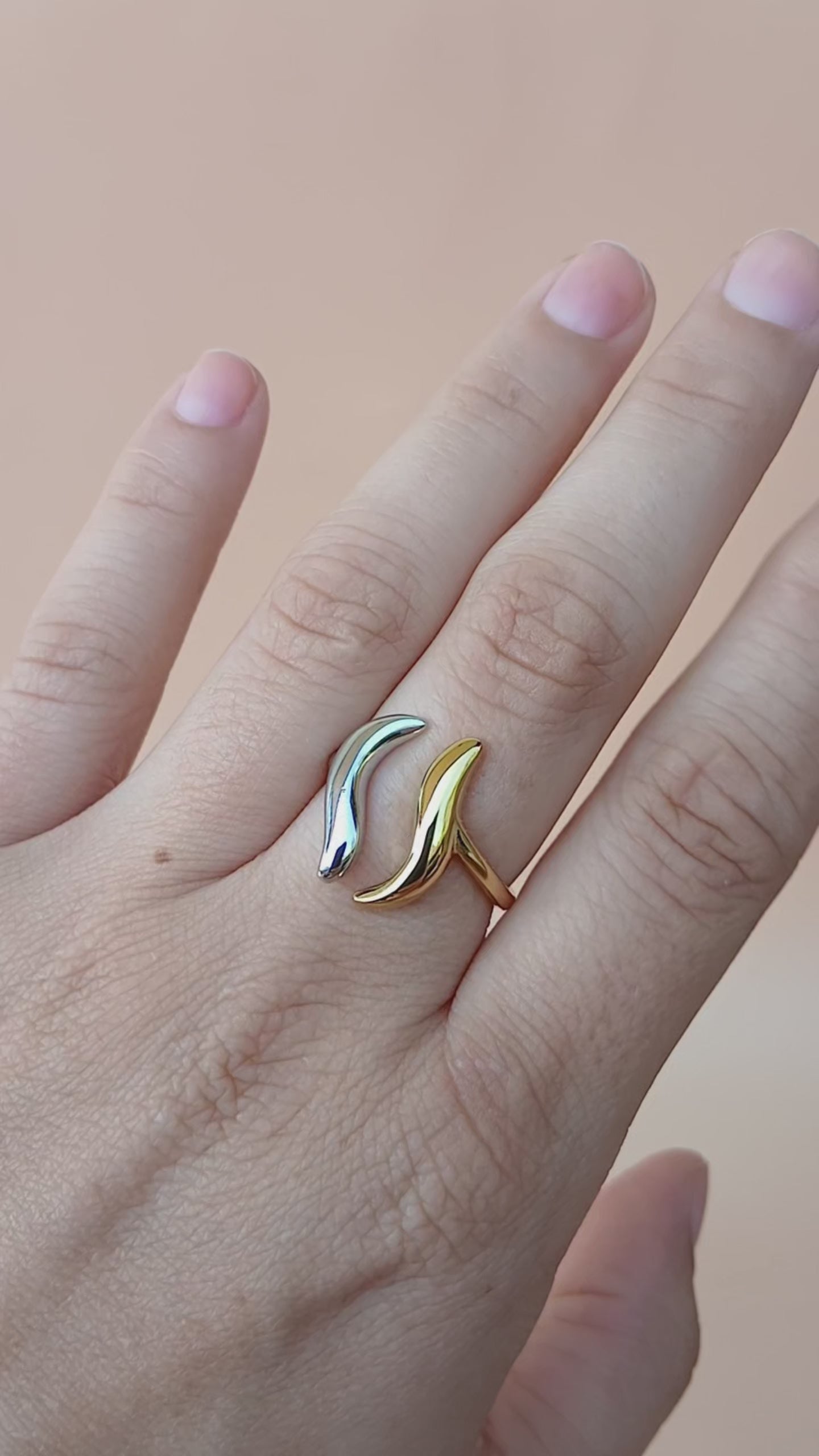 Silber goldener Edelstahl Ring
