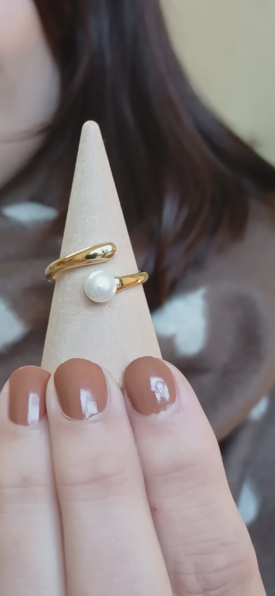 Edelstahl Ring mit Perle