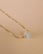 Edelstahl Kette mit weißer Naturstein Perle