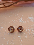 Ohrstecker Gold mit lila Naturstein
