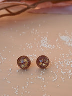Ohrstecker Gold mit lila Naturstein