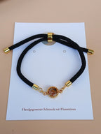 Schwarzes Kordel Armband mit Stein Anhänger