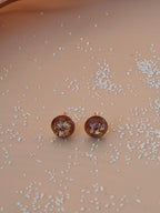 Ohrstecker Gold mit lila Naturstein