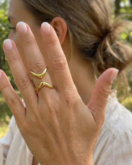 Goldener Statement Ring