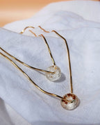 Edelstahl Kette mit weißer Naturstein Perle
