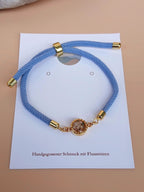 Kordel Armband Hellblau mit Flussstein Anhänger