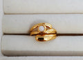 Goldener Statement Ring mit weißem Quarz